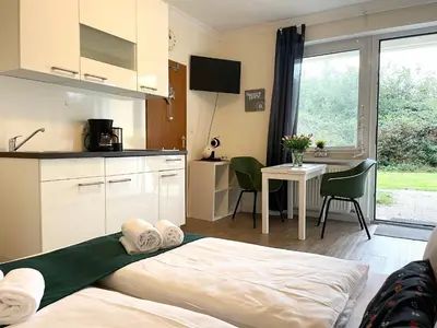 Küche/Küchenzeile in der Unterkunft Ferienwohnung strandnah im Haus Frauenpreiss 56