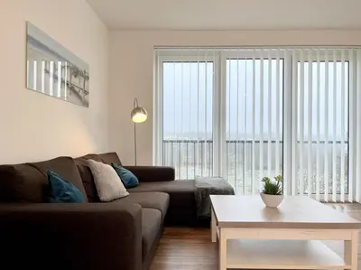 Ein Sitzbereich in der Unterkunft Quartier Hohe Geest 19