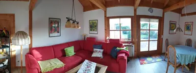 Ein Sitzbereich in der Unterkunft Fewo to Hus