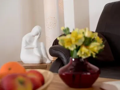 Ein Sitzbereich in der Unterkunft Appartement Lehnsweg 8, Büsum