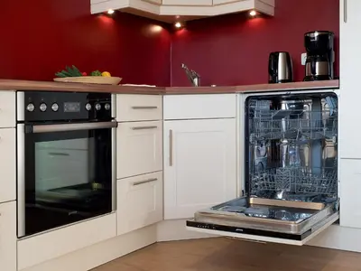 Küche/Küchenzeile in der Unterkunft Appartement Lehnsweg 8, Büsum