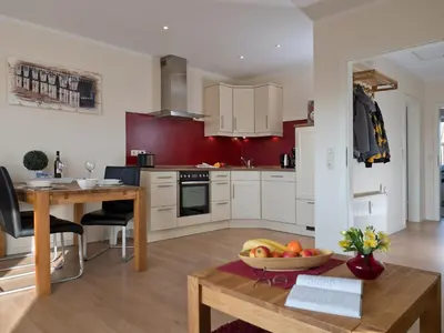 Küche/Küchenzeile in der Unterkunft Appartement Lehnsweg 8, Büsum