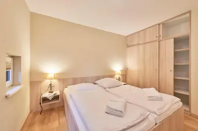 Ein Bett oder Betten in einem Zimmer der Unterkunft Haus Scharhörn-Riff - Fewo 14