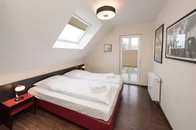 Ein Bett oder Betten in einem Zimmer der Unterkunft Haus Scharhörn-Riff - Fewo 18