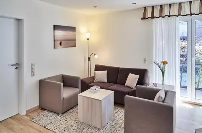 Ein Sitzbereich in der Unterkunft Haus Seemuschel - Fewo 2