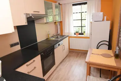 Küche/Küchenzeile in der Unterkunft Ferienwohnung in herrlicher Waldrandlage