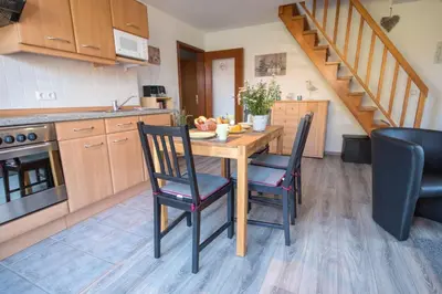 Küche/Küchenzeile in der Unterkunft Ferienwohnung 'Möwe Whg. 4'