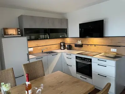 Küche/Küchenzeile in der Unterkunft Ferienwohnungen Residenz Hohe Lith - Duhnen