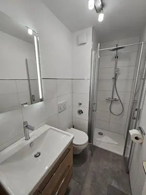Ein Badezimmer in der Unterkunft Elbstrom 09