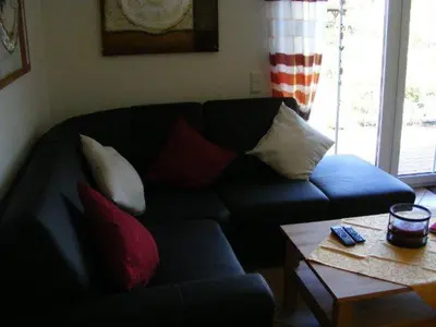 Ein Sitzbereich in der Unterkunft Chalet Belair Schmidt