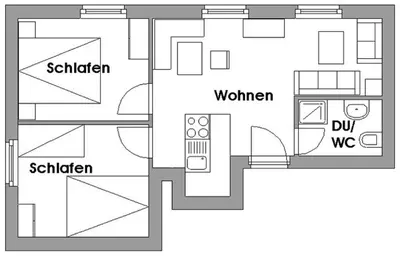 Grundriss der Unterkunft Ferienwohnung Kiebitz I