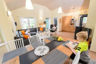 Ein Sitzbereich in der Unterkunft Ferienhaus Jette