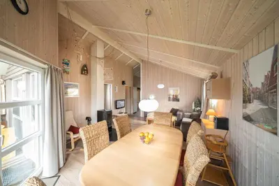 Ein Sitzbereich in der Unterkunft Ferienhaus Boldixum