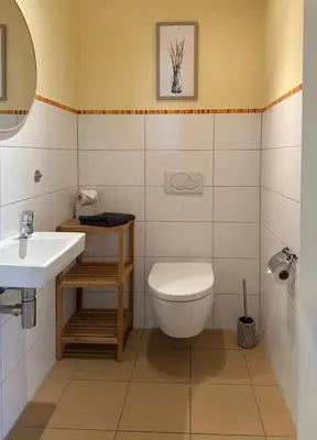 Ein Badezimmer in der Unterkunft Ferienwohnung Medemspeicher