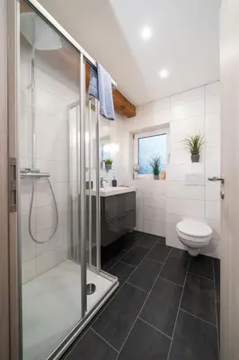 Ein Badezimmer in der Unterkunft Ferienwohnung Kiebitz III