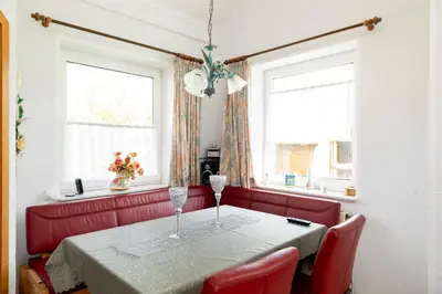 Ein Sitzbereich in der Unterkunft Ferienhaus Zavelberg