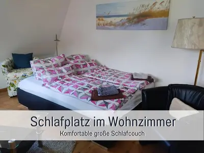 Ein Bett oder Betten in einem Zimmer der Unterkunft Fewos-Bremerhaven, Ferienwohnung 