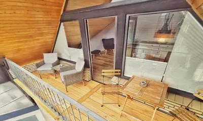 Ein Sitzbereich in der Unterkunft Ferienwohnung Prange Cuxhaven