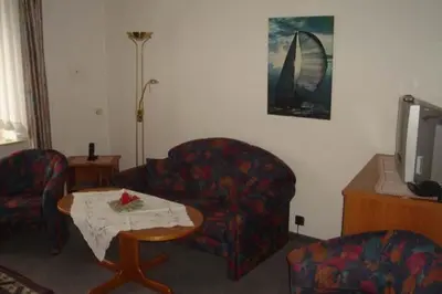 Ein Sitzbereich in der Unterkunft Haus Dwarslöper, Ferienwohnung 5