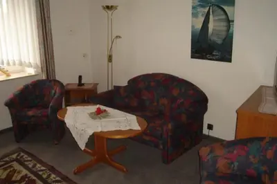 Ein Sitzbereich in der Unterkunft Haus Dwarslöper, Ferienwohnung 5