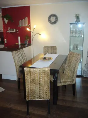 Ein Sitzbereich in der Unterkunft Voßhörn 27, Ferienwohnung 4
