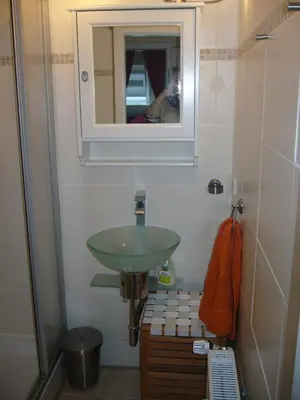 Ein Badezimmer in der Unterkunft Voßhörn 27, Ferienwohnung 4