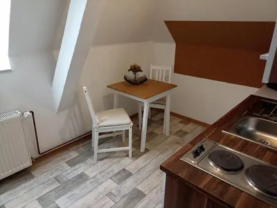 Küche/Küchenzeile in der Unterkunft Ferienwohnung Sietland