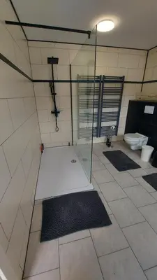 Ein Badezimmer in der Unterkunft Ferienhaus Am Oland
