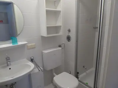 Ein Badezimmer in der Unterkunft Scharhörn, Ferienwohnung 14