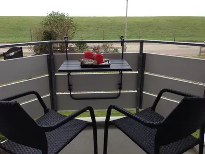 Ein Balkon oder eine Terrasse in der Unterkunft Robbenplate, Whng. 8