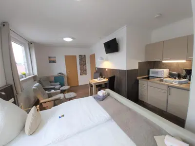 Küche/Küchenzeile in der Unterkunft Appartment Vermietung Lütje