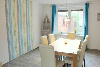 Ein Sitzbereich in der Unterkunft Appartment Vermietung Lütje