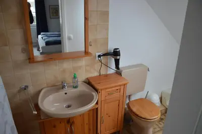 Ein Badezimmer in der Unterkunft Ferienwohnung Herzmuschel