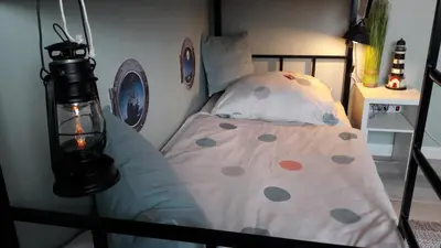 Ein Bett oder Betten in einem Zimmer der Unterkunft Dreimaster
