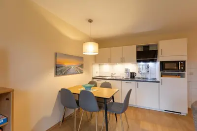 Küche/Küchenzeile in der Unterkunft Haus Stranddüne Wohnung 11