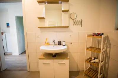 Ein Badezimmer in der Unterkunft Strandchalet Elmo I in Wremen