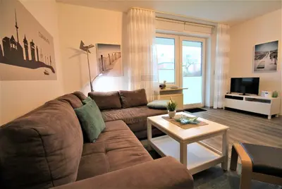 Ein Sitzbereich in der Unterkunft Residenz Albatros Cuxhaven 1