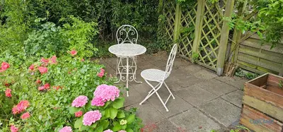 Ein Garten an der Unterkunft Urlaub in der Grimmershörnbucht