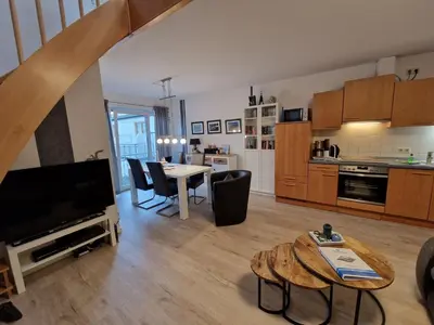 Küche/Küchenzeile in der Unterkunft Haus Seewind Wohnung 3