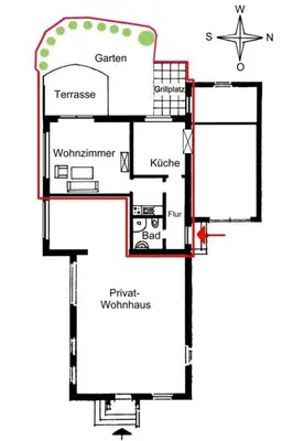 Grundriss der Unterkunft Ferienwohnung Kremer