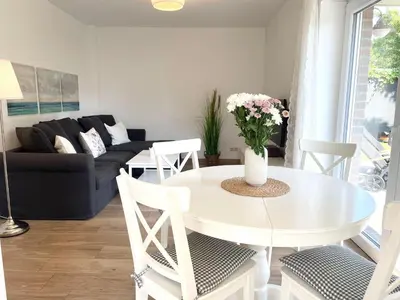 Ein Sitzbereich in der Unterkunft Cuxhavener Straße 5/1