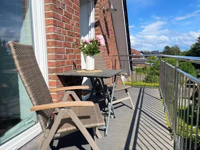 Ein Balkon oder eine Terrasse in der Unterkunft Cuxhavener Straße 5/5