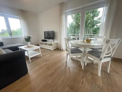 Ein Sitzbereich in der Unterkunft Cuxhavener Straße 5/3
