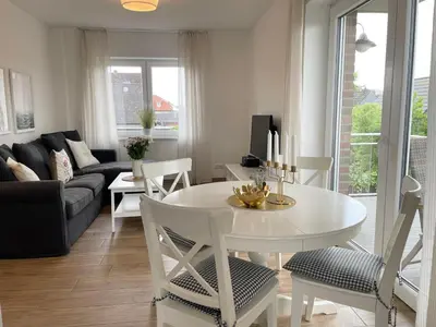 Ein Sitzbereich in der Unterkunft Cuxhavener Straße 5/3