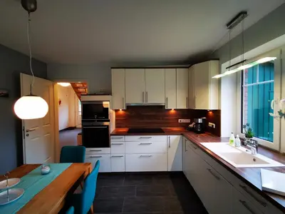 Küche/Küchenzeile in der Unterkunft Traumhaftes Ferienhaus an der Nordseeküste