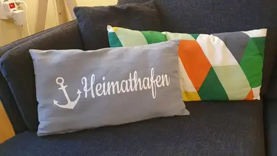 Ein Sitzbereich in der Unterkunft Küstenoase
