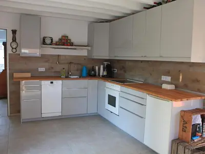 Küche/Küchenzeile in der Unterkunft Ferienhaus Domizil Wattenmeer