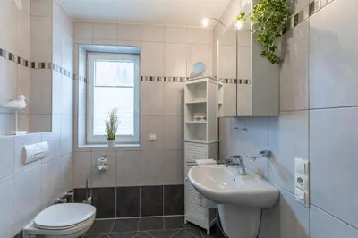 Ein Badezimmer in der Unterkunft Duhner Seedüne Wohnung 7