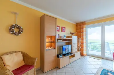 TV/Unterhaltungsangebot in der Unterkunft Duhner Seedüne Wohnung 7