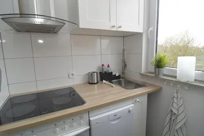 Küche/Küchenzeile in der Unterkunft Kleine Ferienwohnung Bederkesa